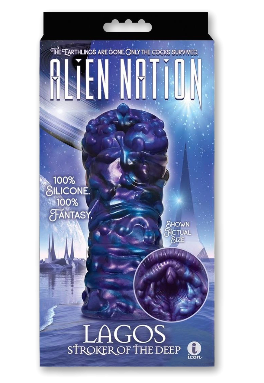 Alien Nation Lagos Silicone Stroker - Blue/Purple