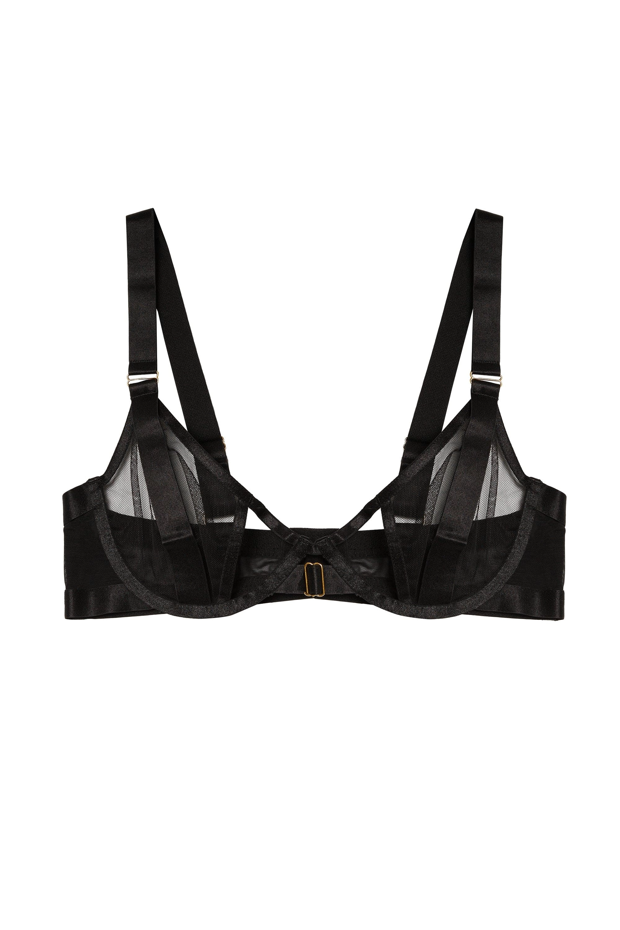 Ayla Black Sheer Mesh Strap Bra