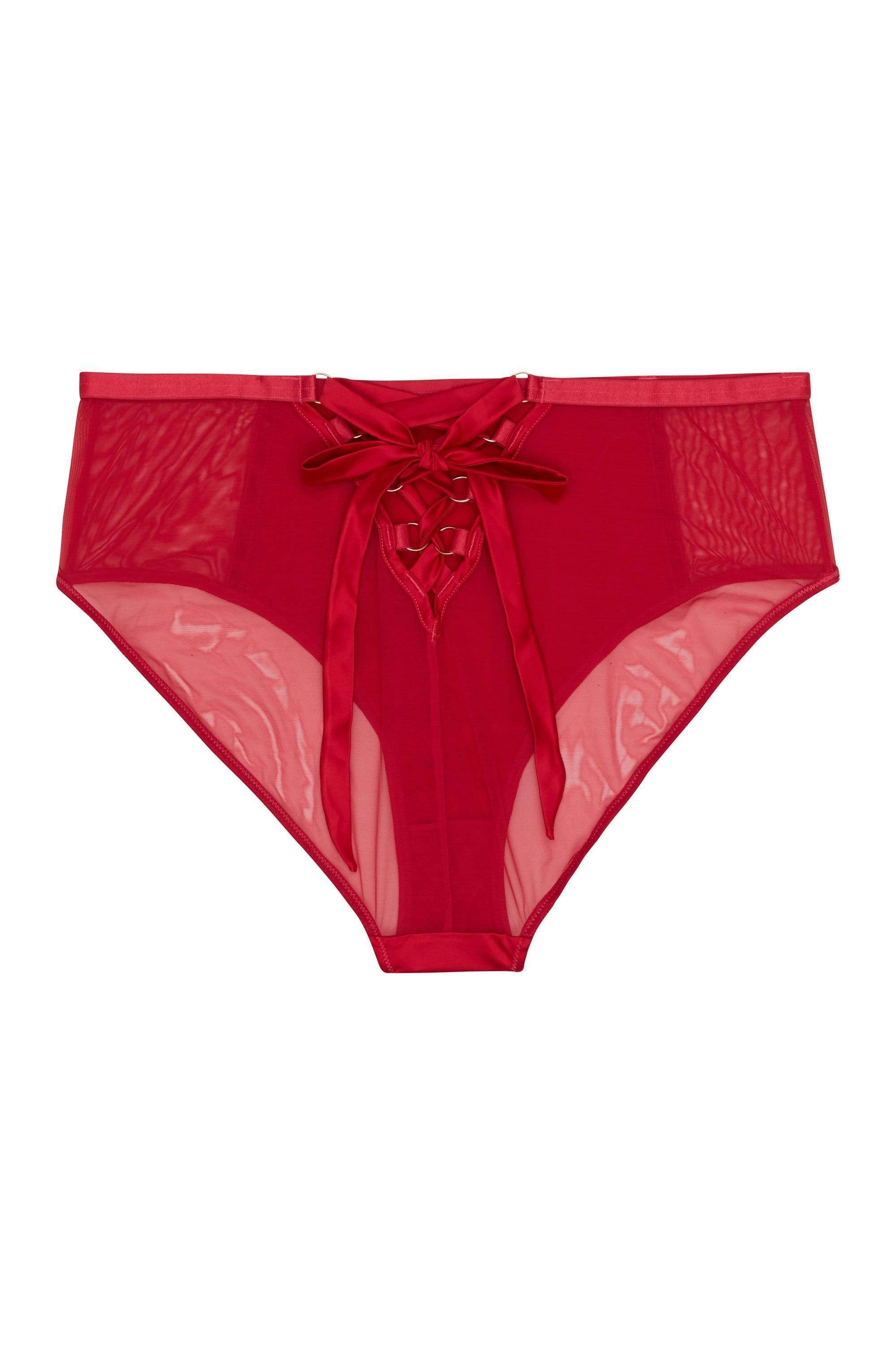 Aysha Red High Waisted Brief