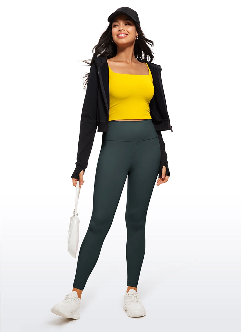 Butterluxe Double Lined Cropped Long Sleeves Square Neck