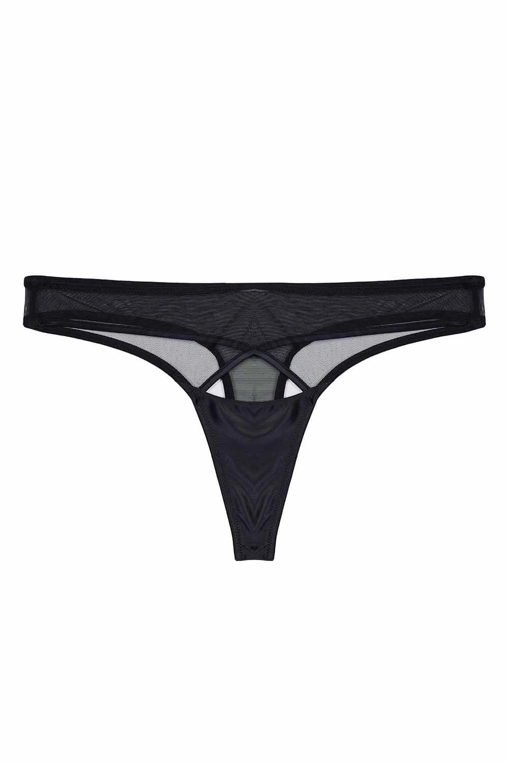 Charlie Black Cut-out Thong