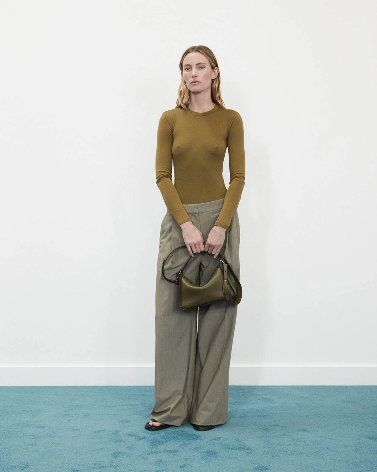 Clementine Bag: Olive Pebbled Leather