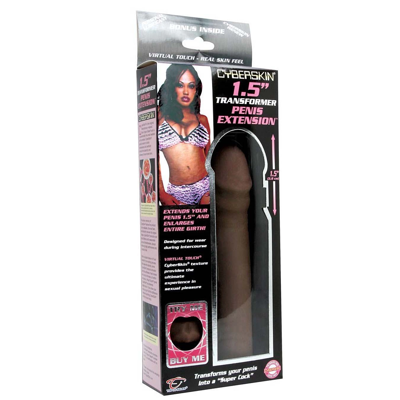 CyberSkin 1.5 Transformer Penis Extension - Dark