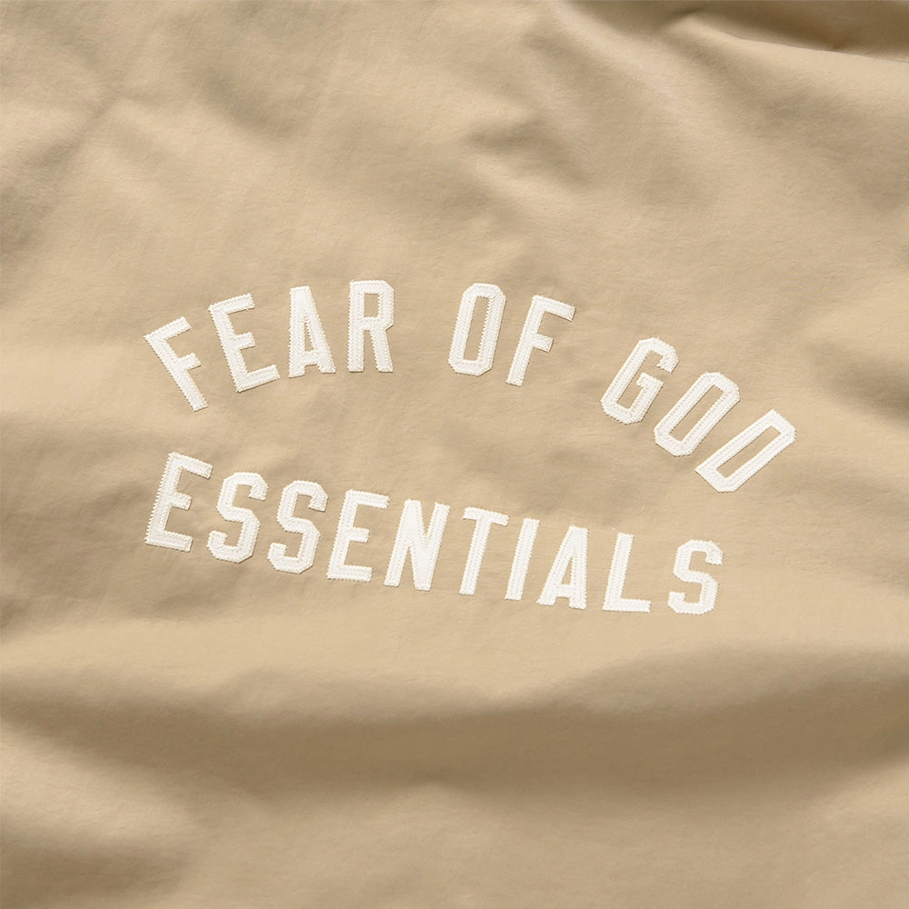 Fear Of God Essentials Textured Nylon Hooded Coaches Jacket - Desert Sand