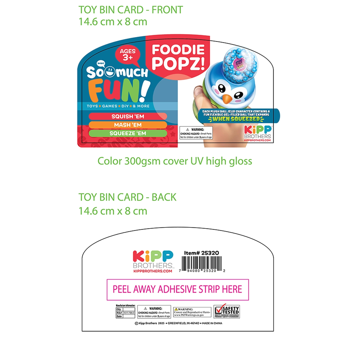 Foodie Popz Squeeze Toy - 6 Pieces Per Retail Ready Display 25320