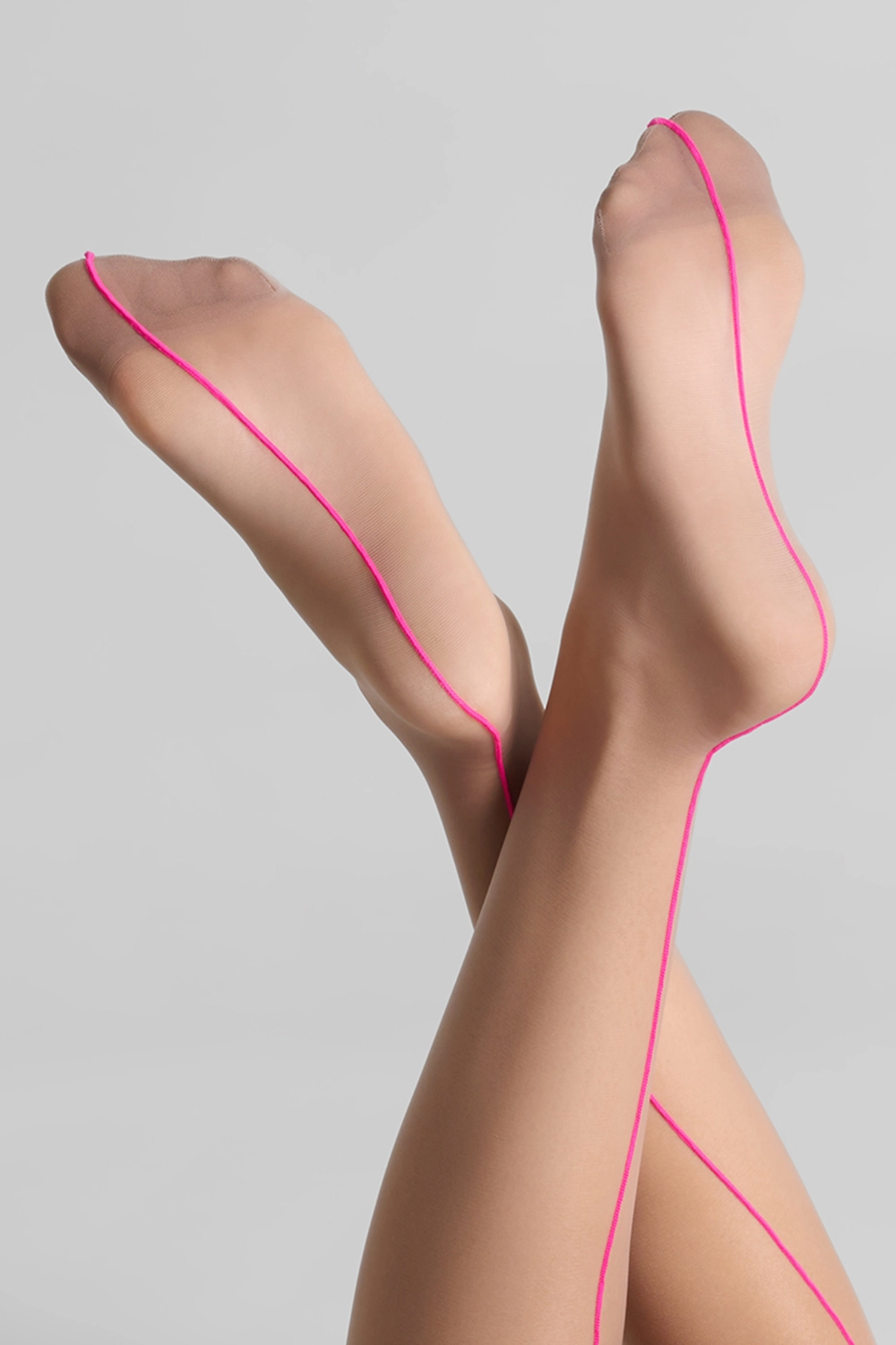 Ginger Snap Cut & Curled Pink Seam Stockings 20 Denier