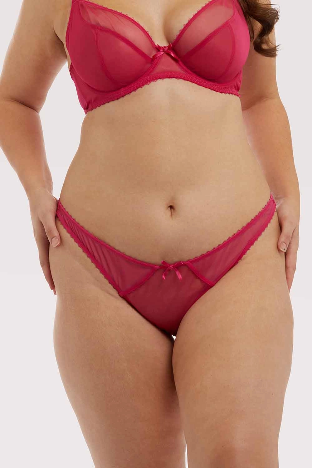 Grace Hot Pink Mesh Thong