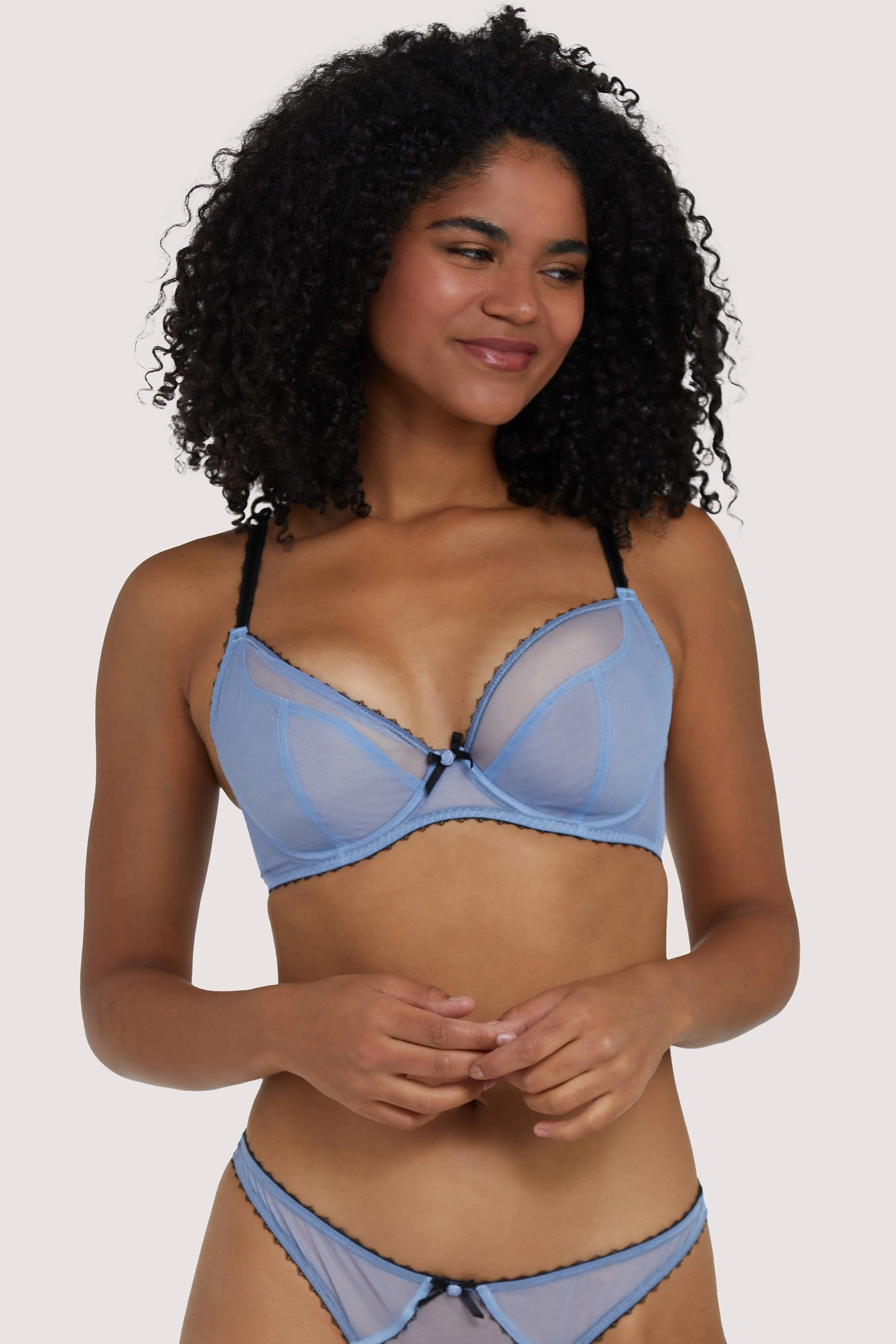 Grace Lavender Mesh Plunge Bra