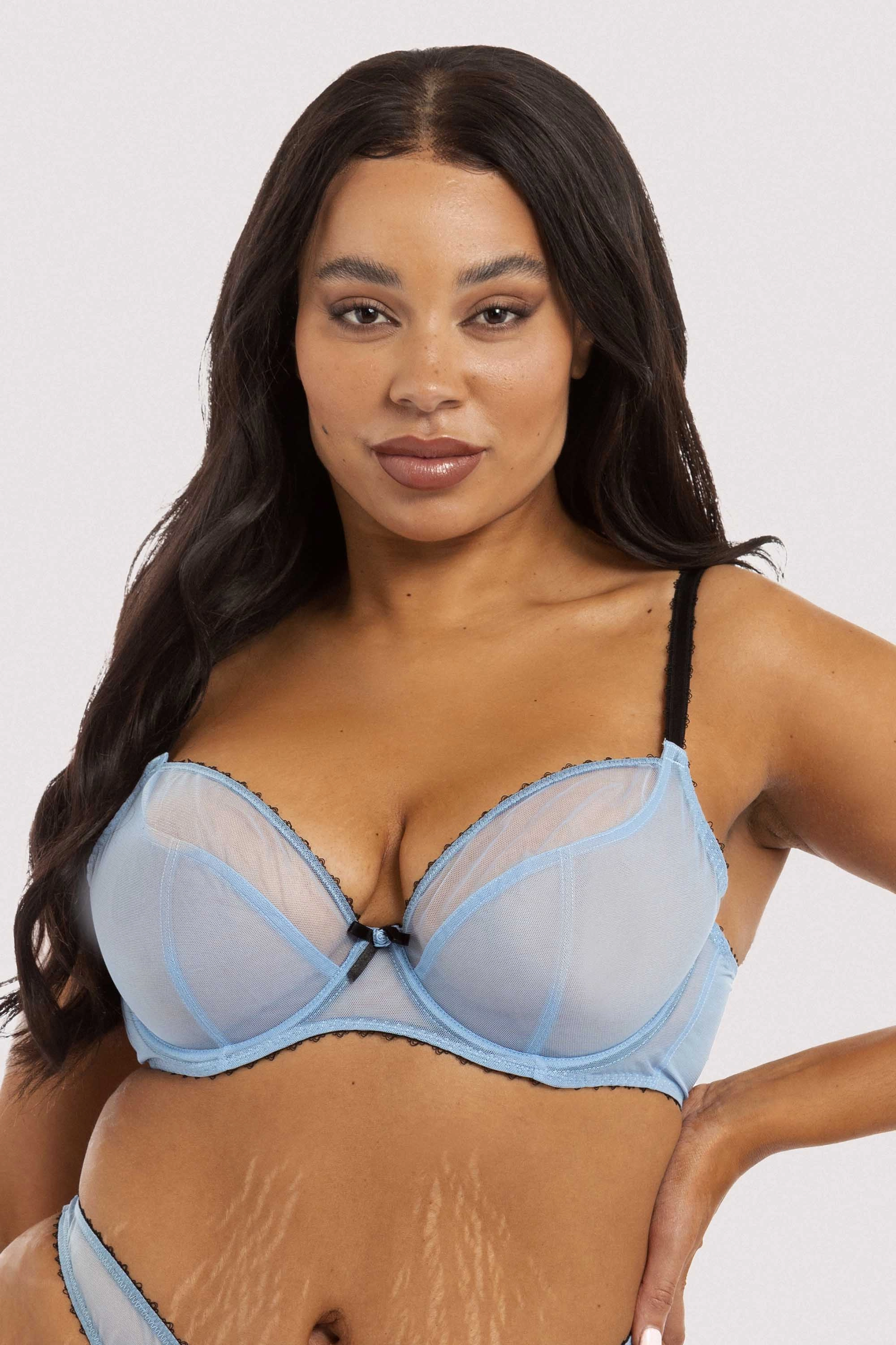 Grace Lavender Mesh Plunge Bra