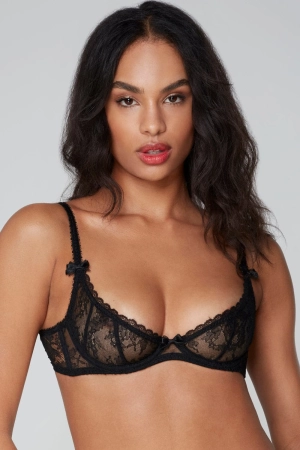 Hinda Demi Cup Plunge Bra Black, UK 32D