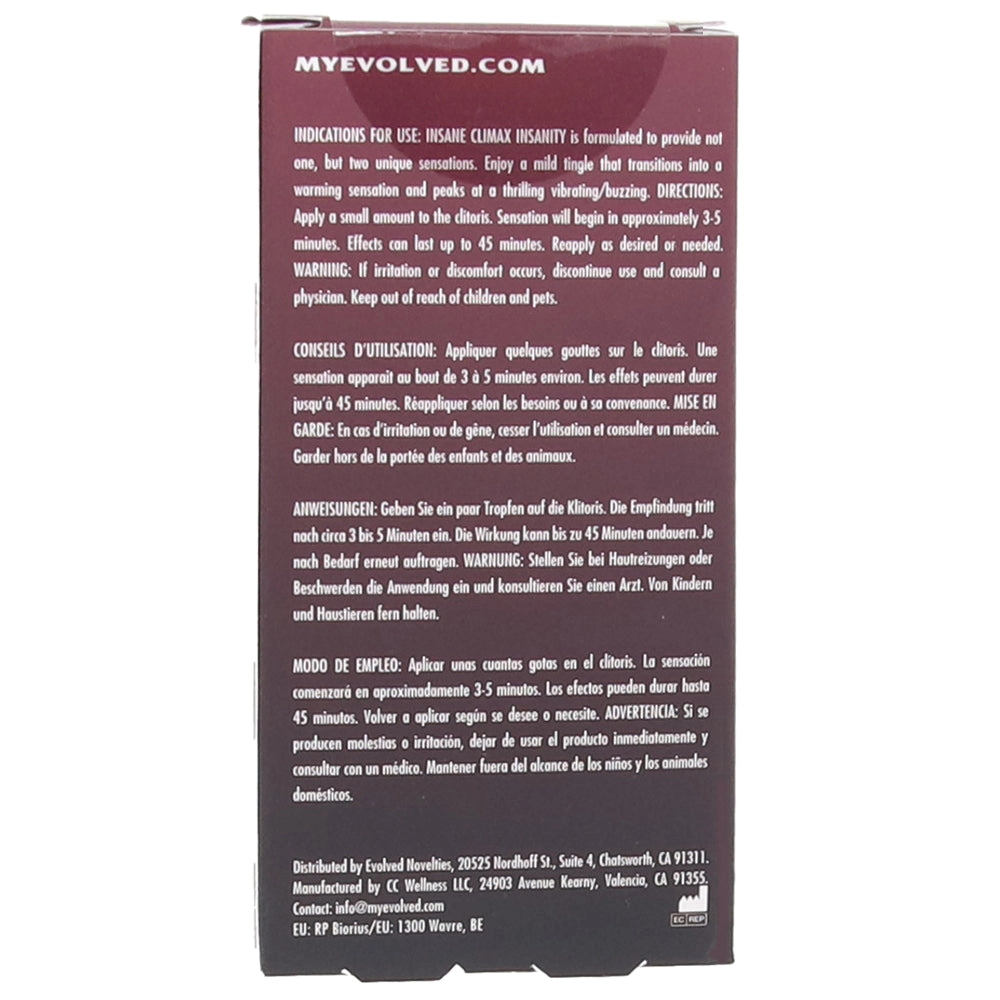 Insane Climax Insanity Clitoral Stimulant in 0.34oz/10ml