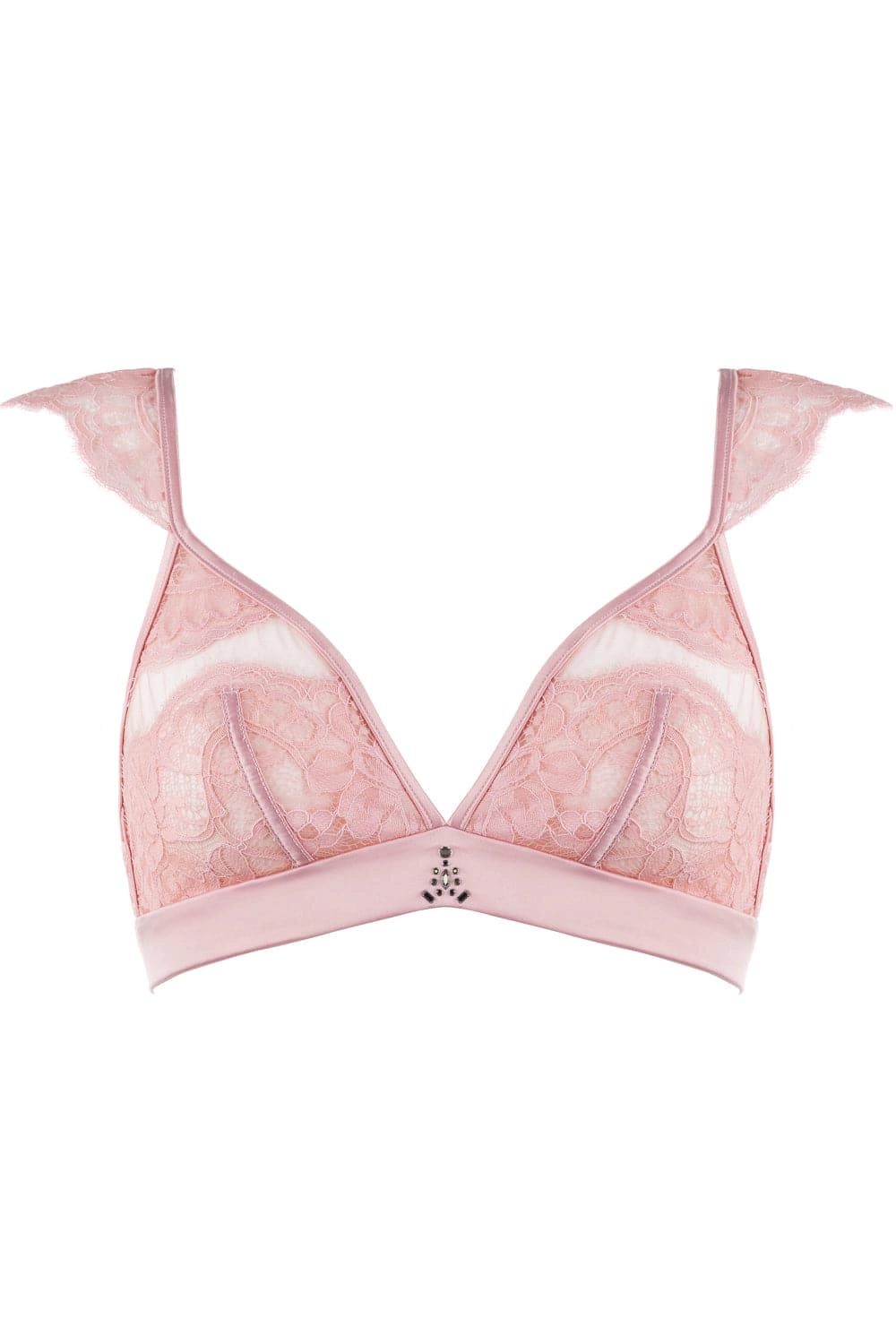 Marlene Triangle Bra with Swarovski Crystals in Pink