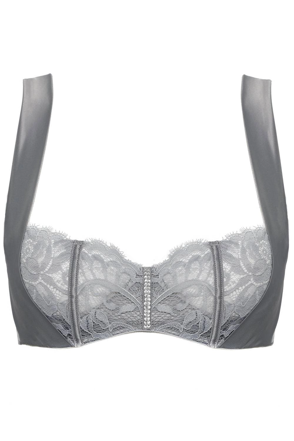 Marlene Underwired Bra with Swarovski Crystals in Grey