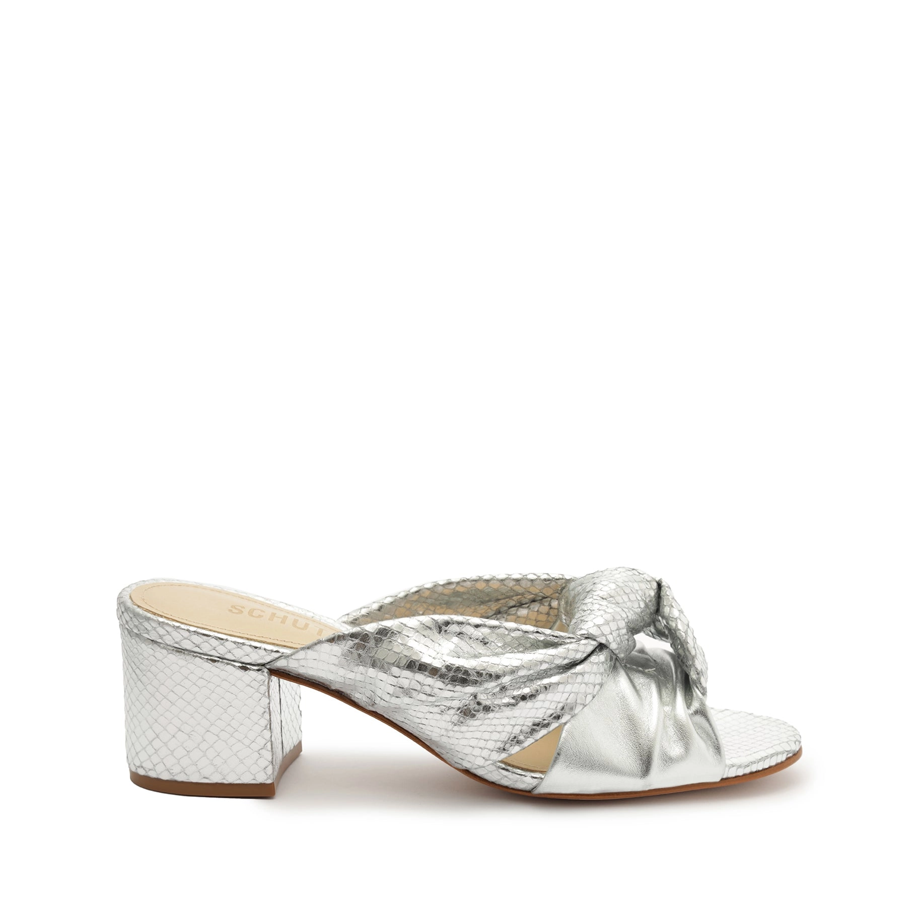 Mindy Mid Block Metallic Sandal