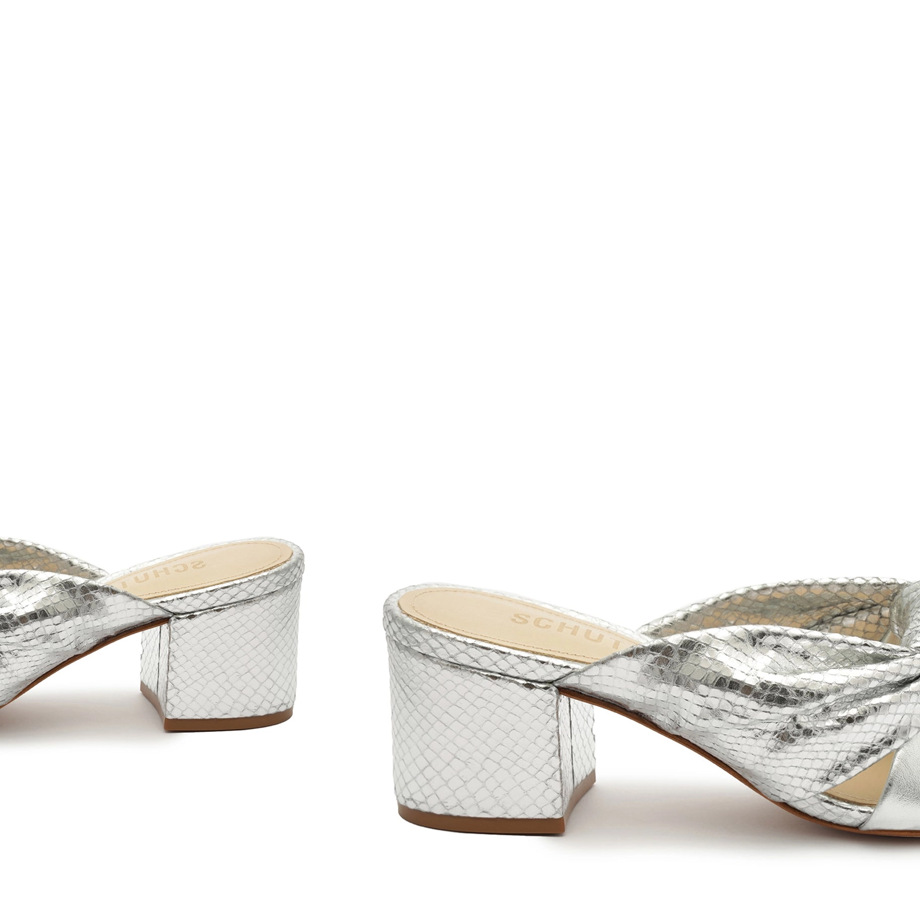 Mindy Mid Block Metallic Sandal
