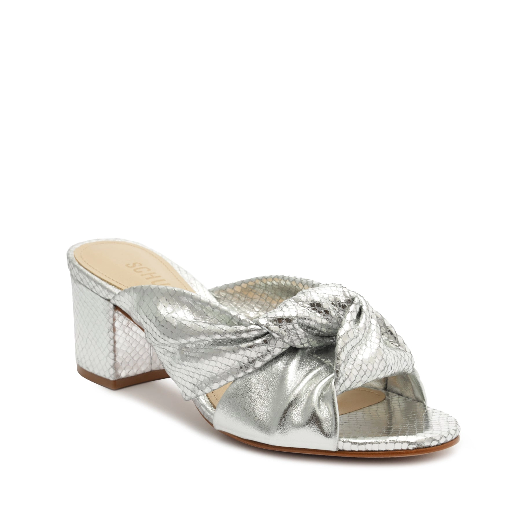 Mindy Mid Block Metallic Sandal