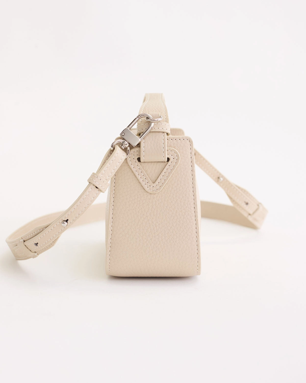 Mini Clementine Bag: Oat Pebbled Leather