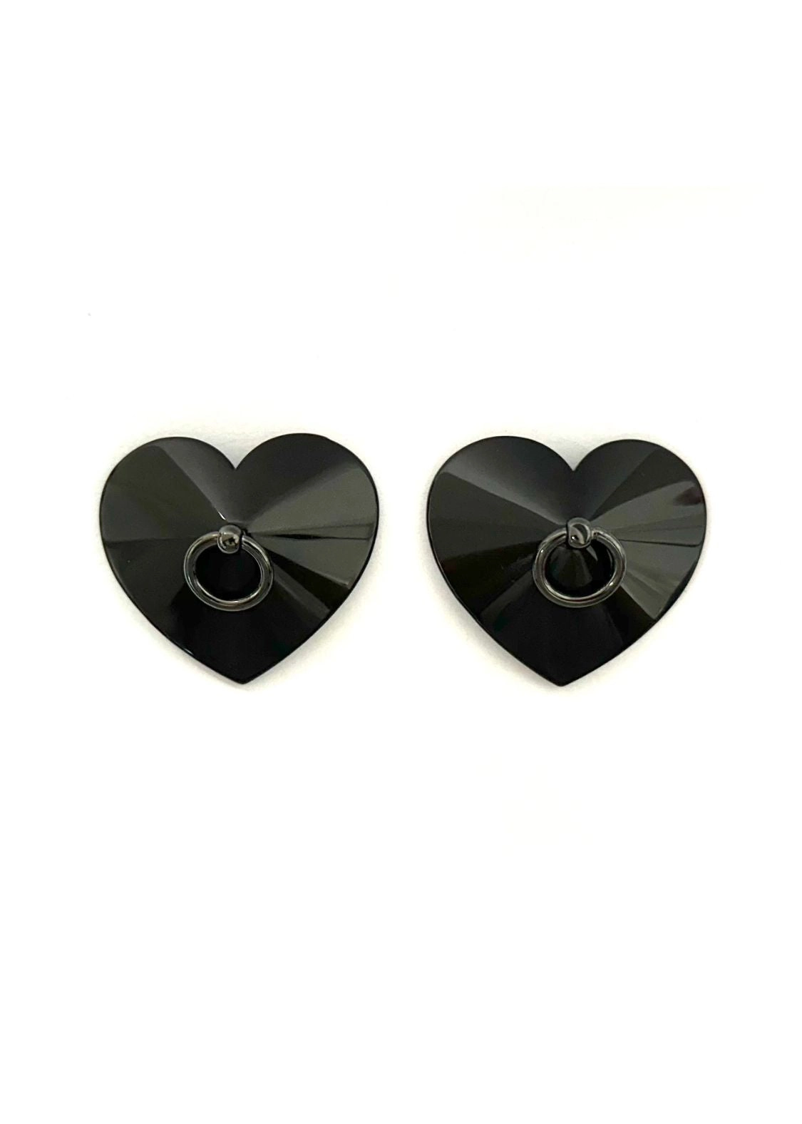 Mini Ring Heart Shaped Nipple Cover (Black)