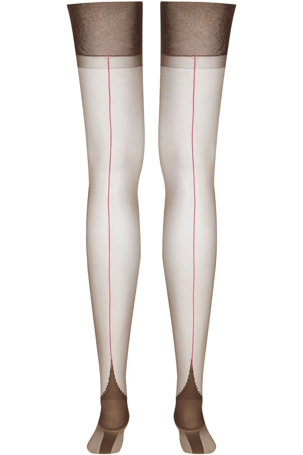 Neon Pink Seam Nylon Stockings Ginger Snap