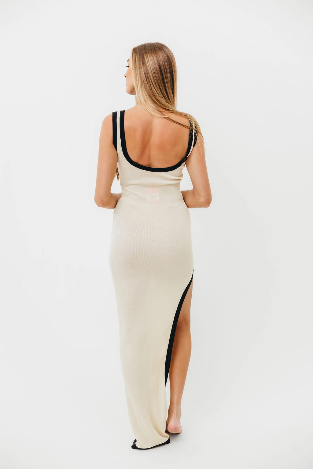 Odora Knit Dress in Cream Black
