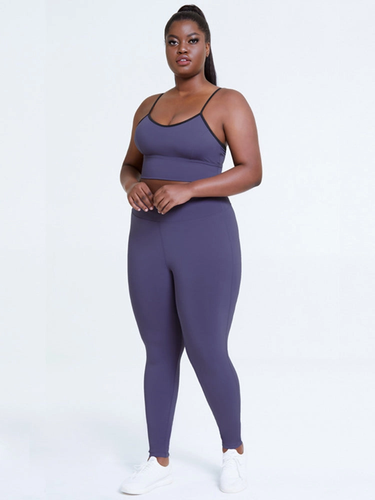 Plus Size Sexy Yoga Tank Crop Top Leggings Sets