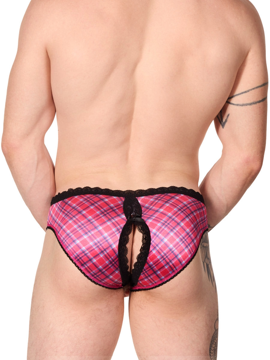 Printed Luxe Satin Crotchless Panty