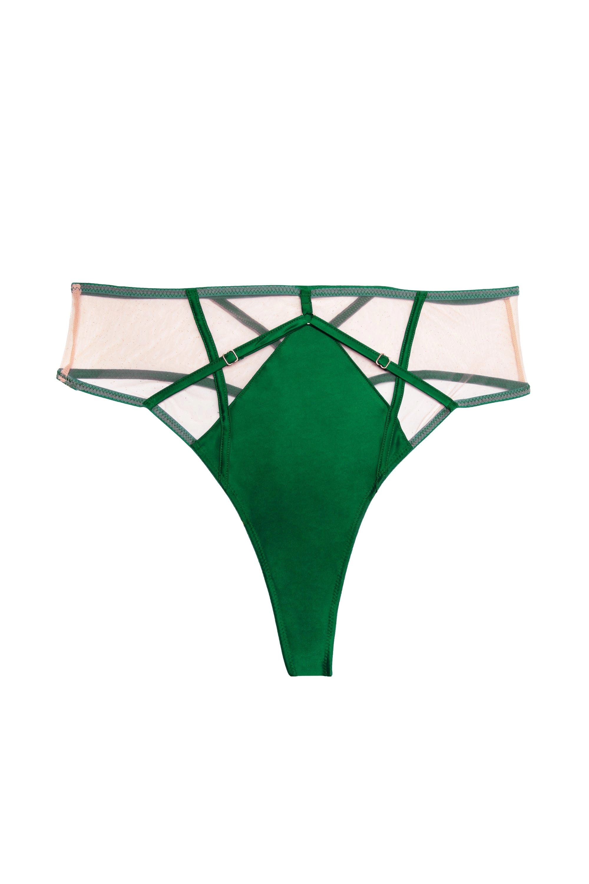 Ramona Green Mesh High Waisted Thong