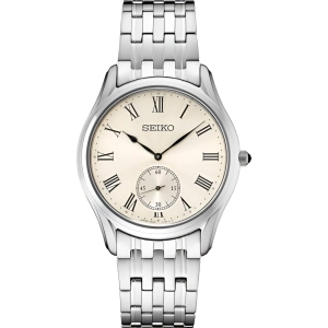 Seiko Men's Watch - Essentials Ivory Dial Silver Stainless Steel Bracelet | SRK047