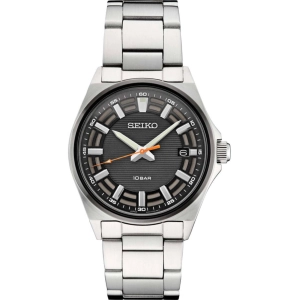 Seiko Men's Watch - Essentials Quartz Black Dial Stainless Steel Bracelet | SUR507