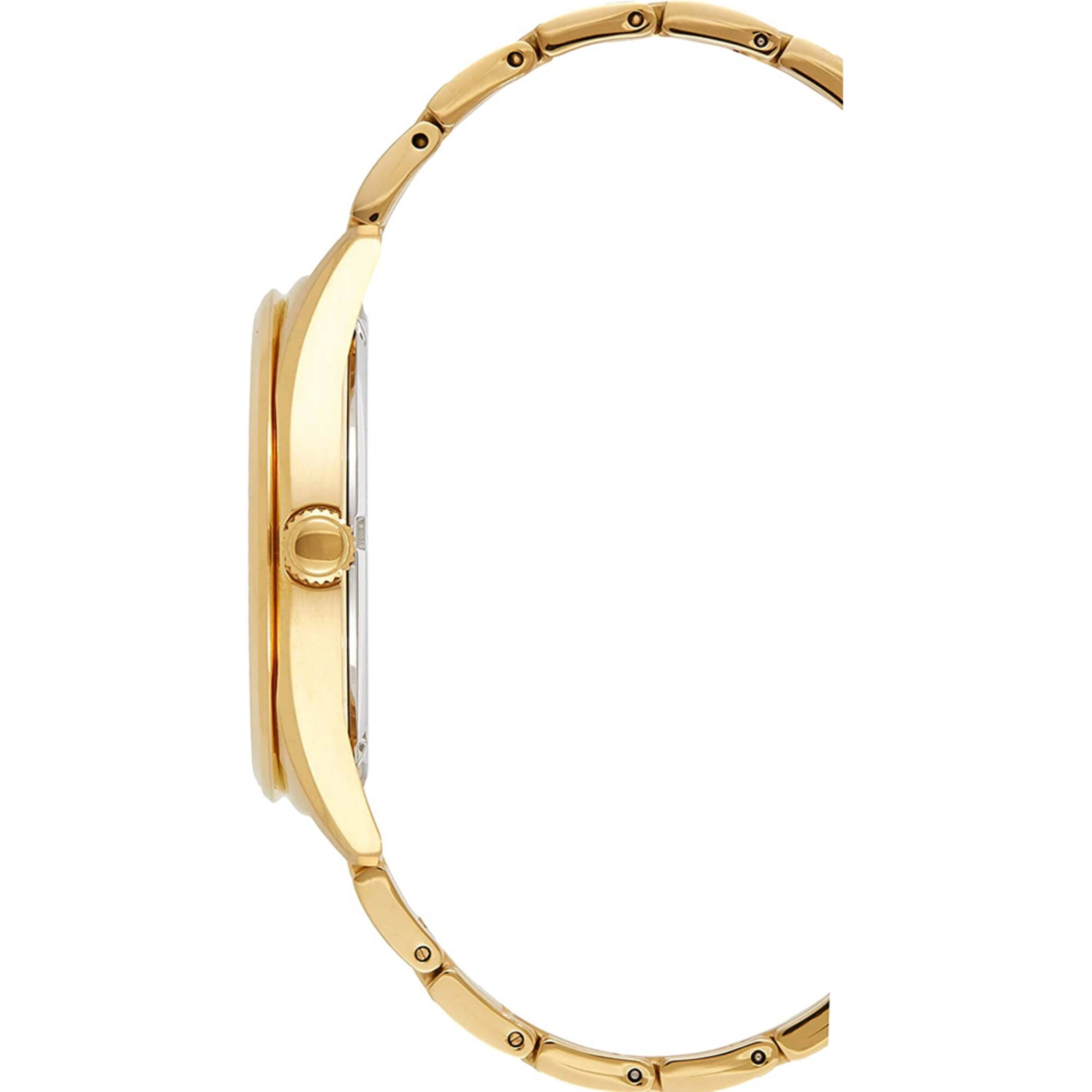 Seiko Men's Watch - Essentials White Dial Yellow Gold Steel Bracelet Date | SUR314P1