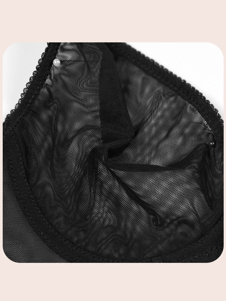 Sexy Ultra-thin Mesh Non-padded Full Coverage Bra