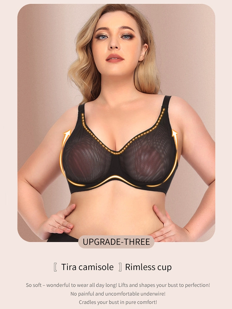 Sexy Ultra-thin Mesh Non-padded Full Coverage Bra