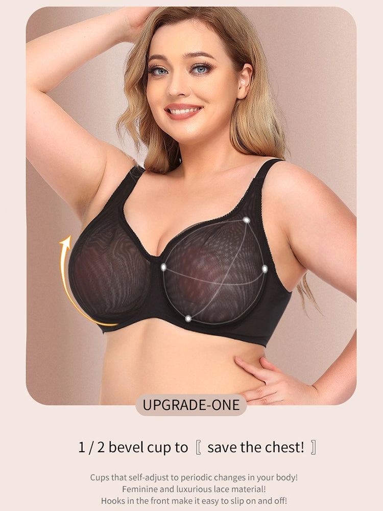 Sexy Ultra-thin Mesh Non-padded Full Coverage Bra