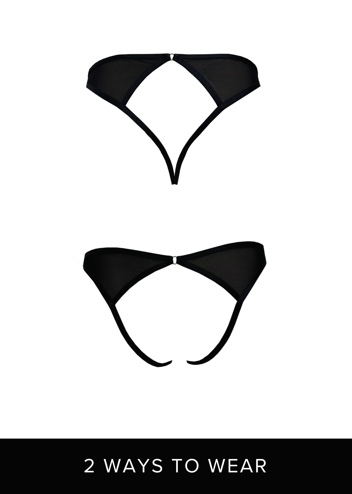 SHEER Open Panty (Black)