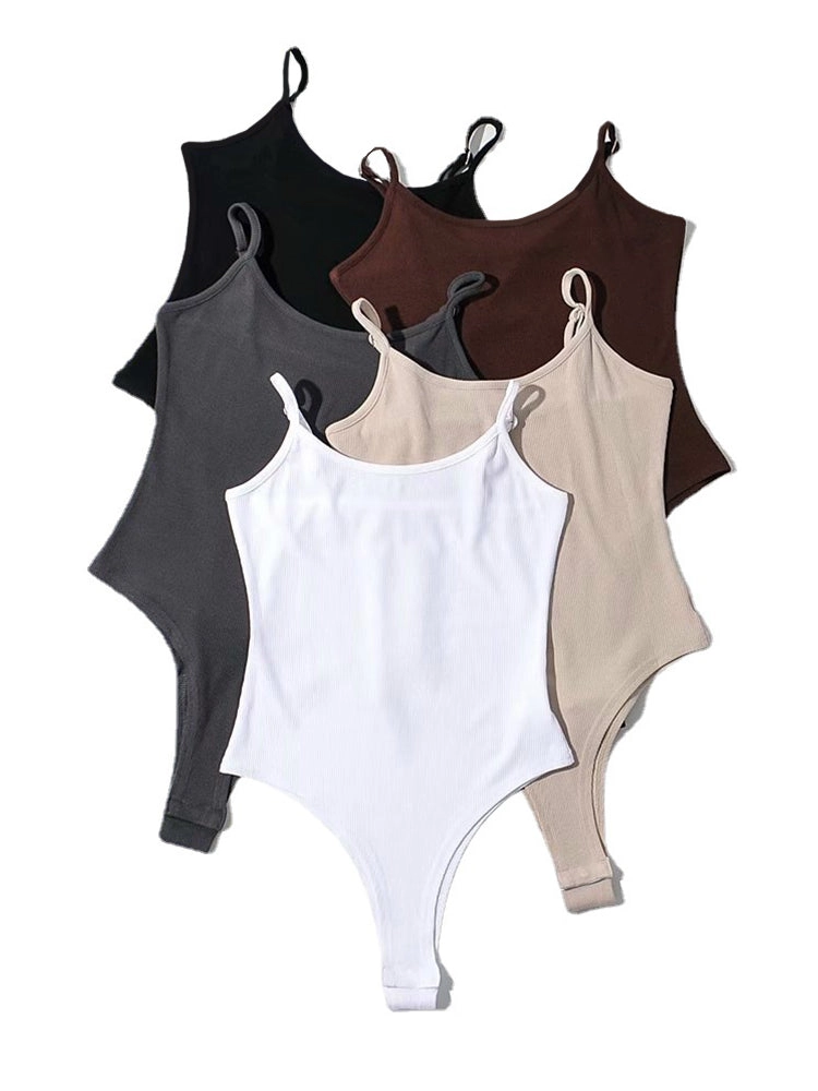 Suspenders Slim Scoop Neck Bodysuit