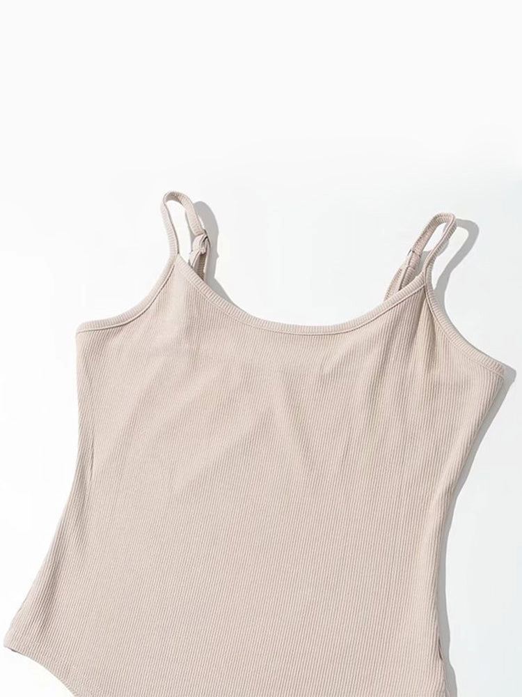 Suspenders Slim Scoop Neck Bodysuit