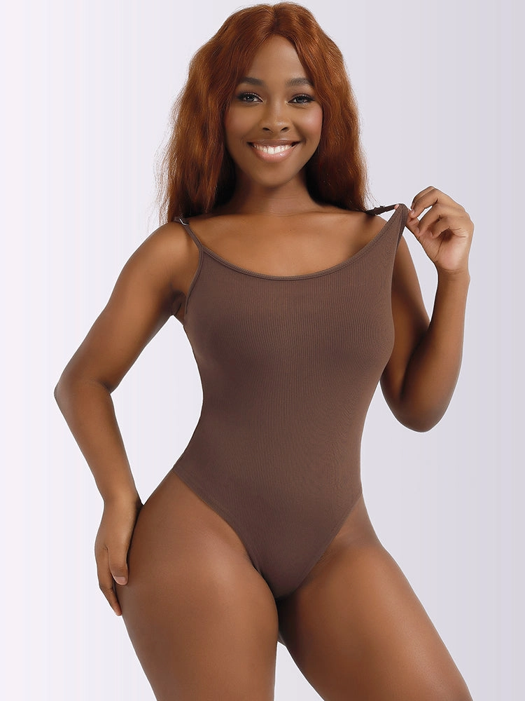 Suspenders Slim Scoop Neck Bodysuit