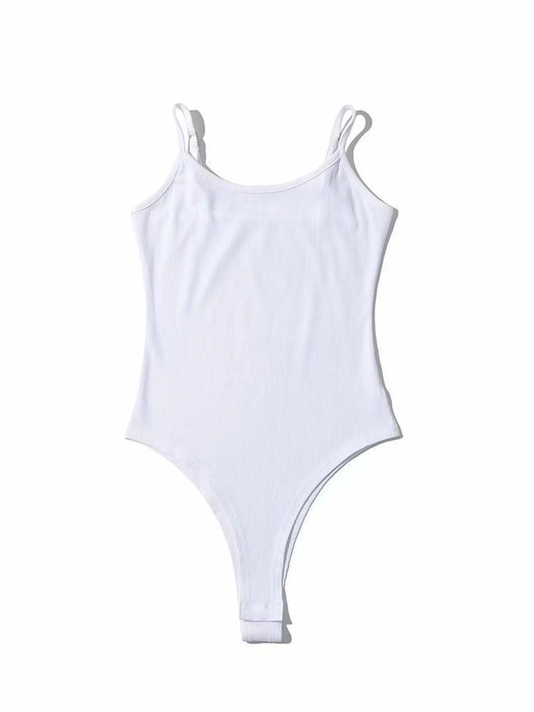 Suspenders Slim Scoop Neck Bodysuit