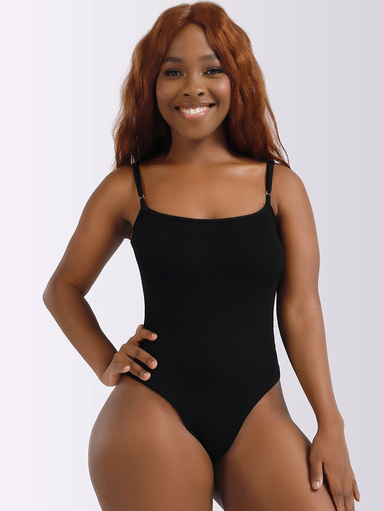Suspenders Slim Scoop Neck Bodysuit