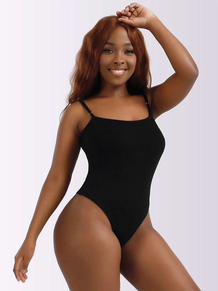 Suspenders Slim Scoop Neck Bodysuit