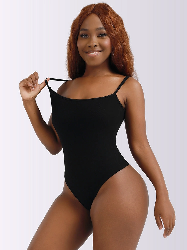 Suspenders Slim Scoop Neck Bodysuit