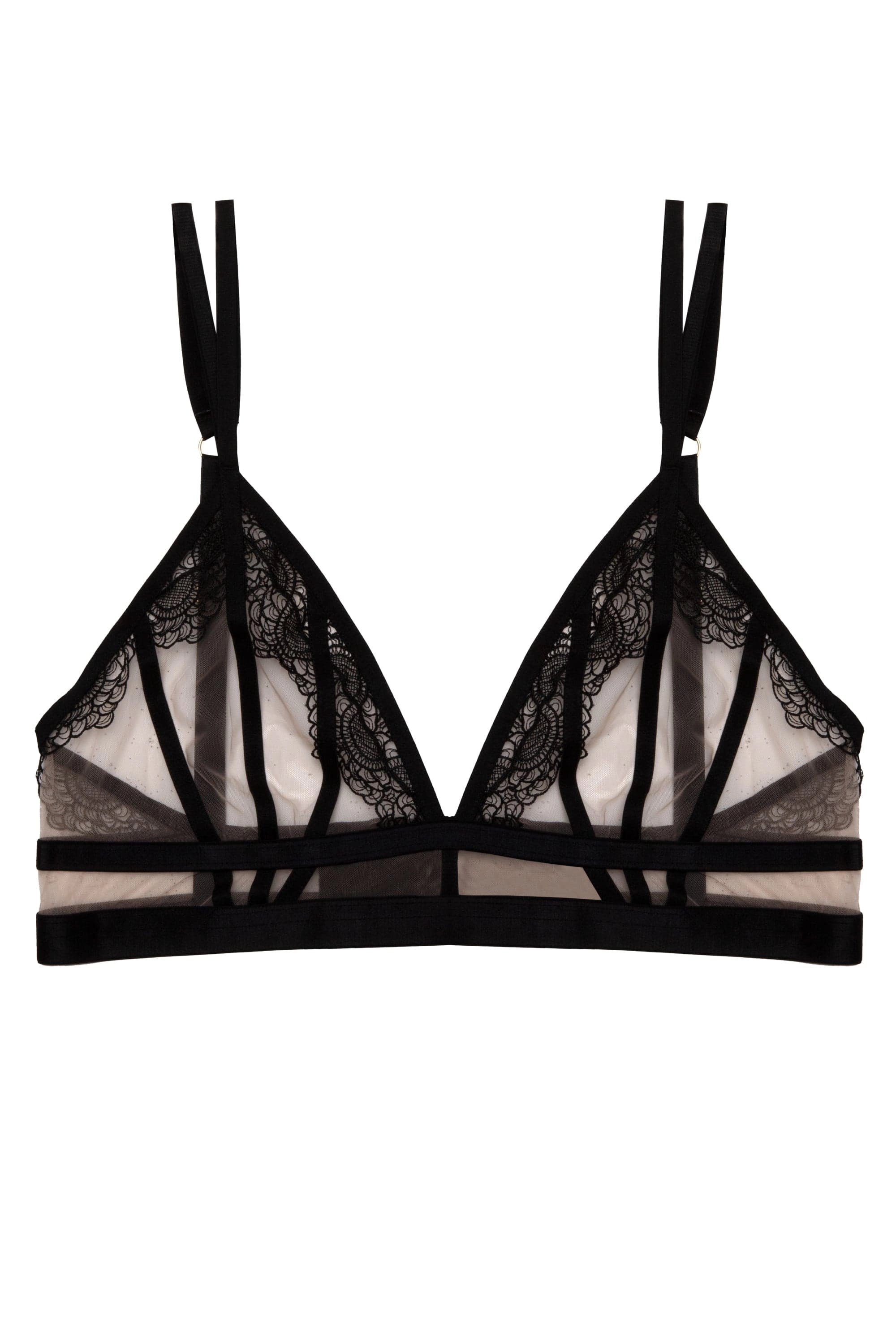 Tasha Black Illusion Mesh Triangle Bra