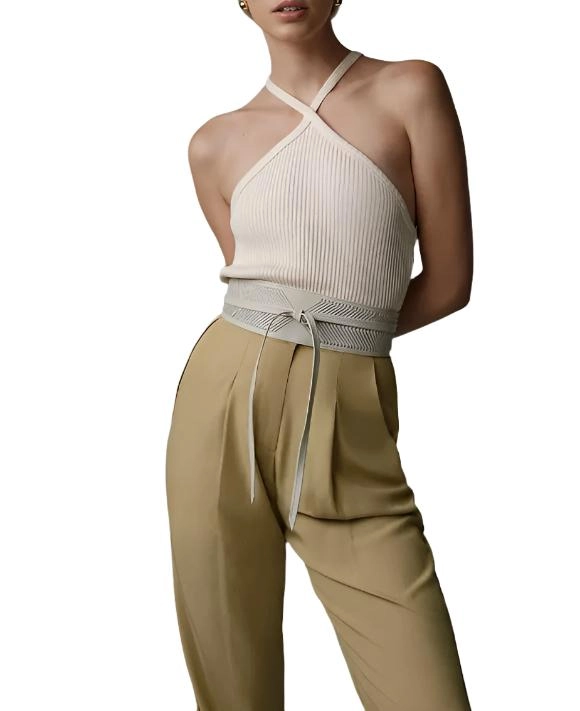 TLA Ribbed Halter Top