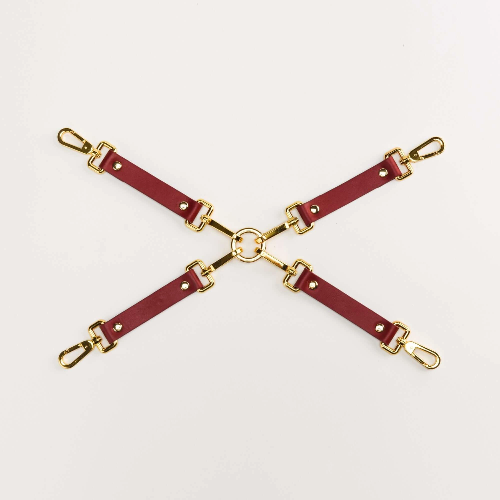 UPKO Luxury Italian Leather Bondage Tools Set with Case - Red
